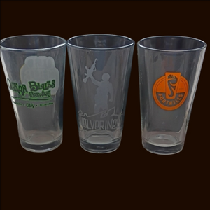 Pint Glass Set - Clear,  Oskar Blues, Wolverines, And Foothills Brewing